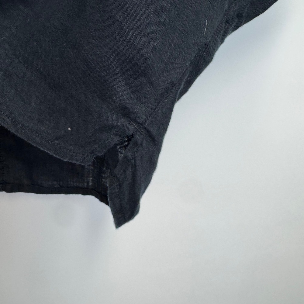 Sigrid Olsen Black 100% Linen Boxy Dolman Sleeve Blouse Top Womens Small - Picture 10 of 12